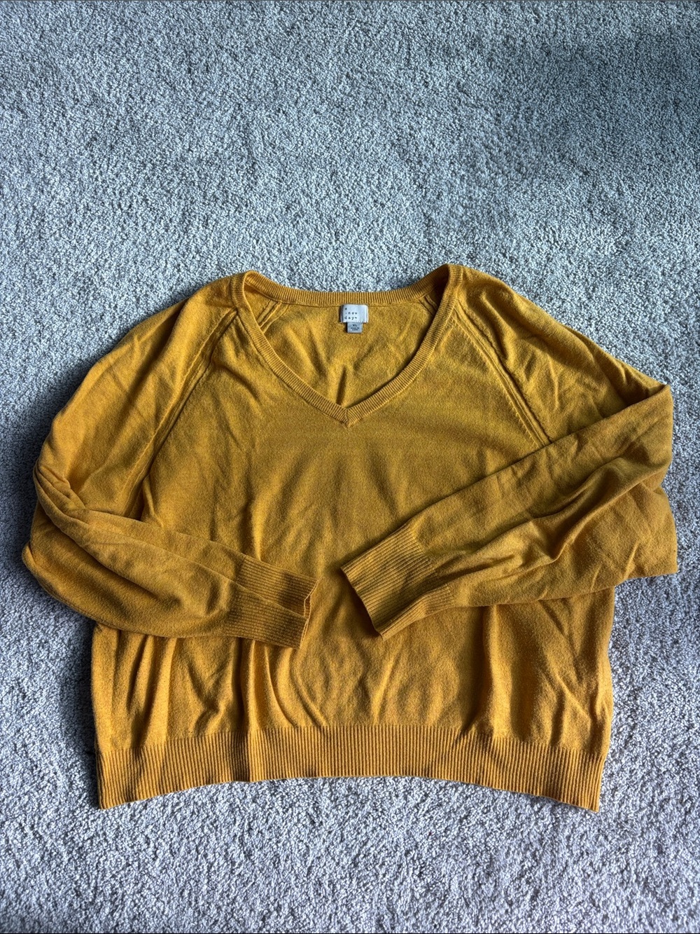a new day Women's Mustard Yellow V-Neck Sweater